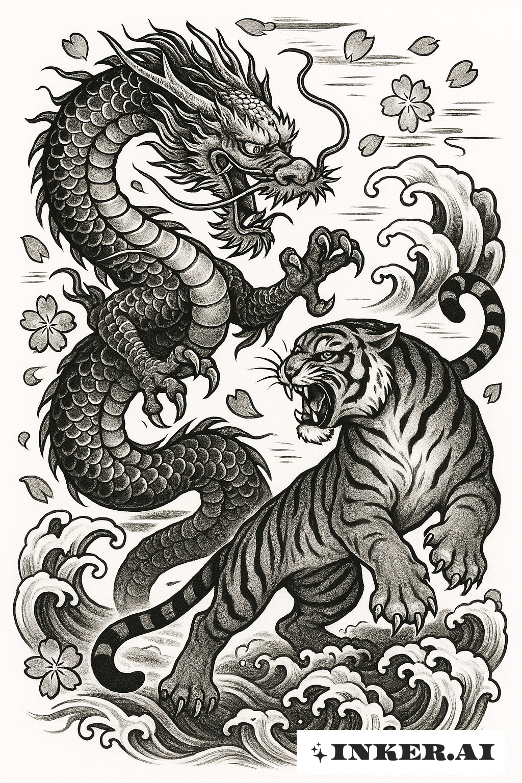 Clash du Dragon et du Tigre Chinois