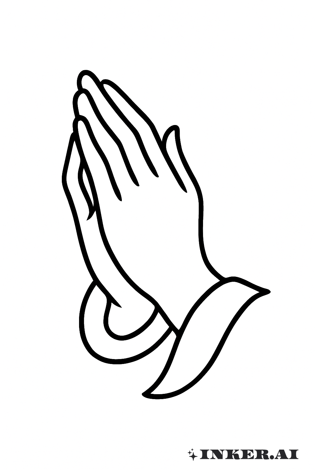Abstract Two-Line Praying Hands
