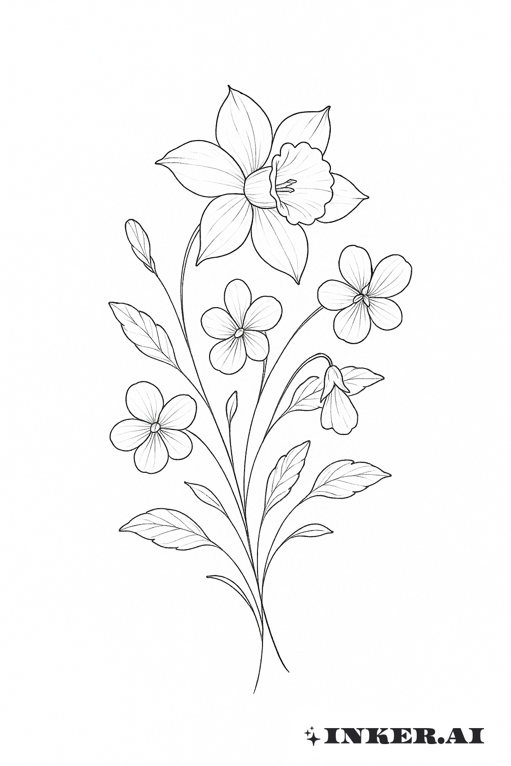 Un Bouquet Murmuré de Jonquilles et Violettes