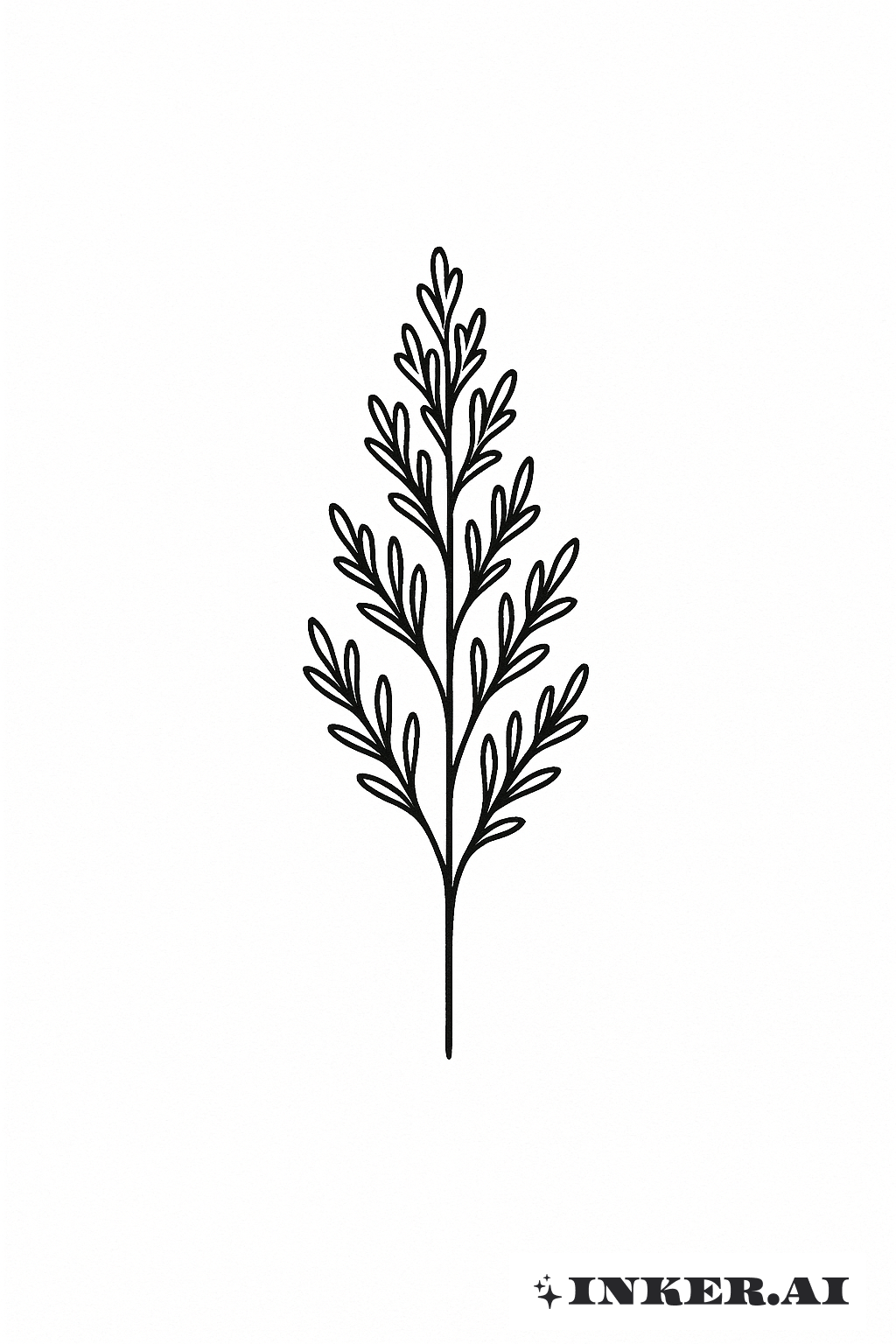 Simple Sagebrush Plant Outline