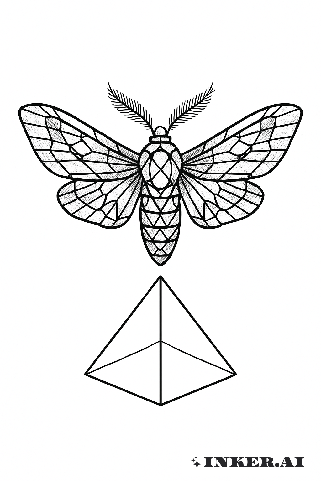 Nachtfalter über einem Dreieckprisma