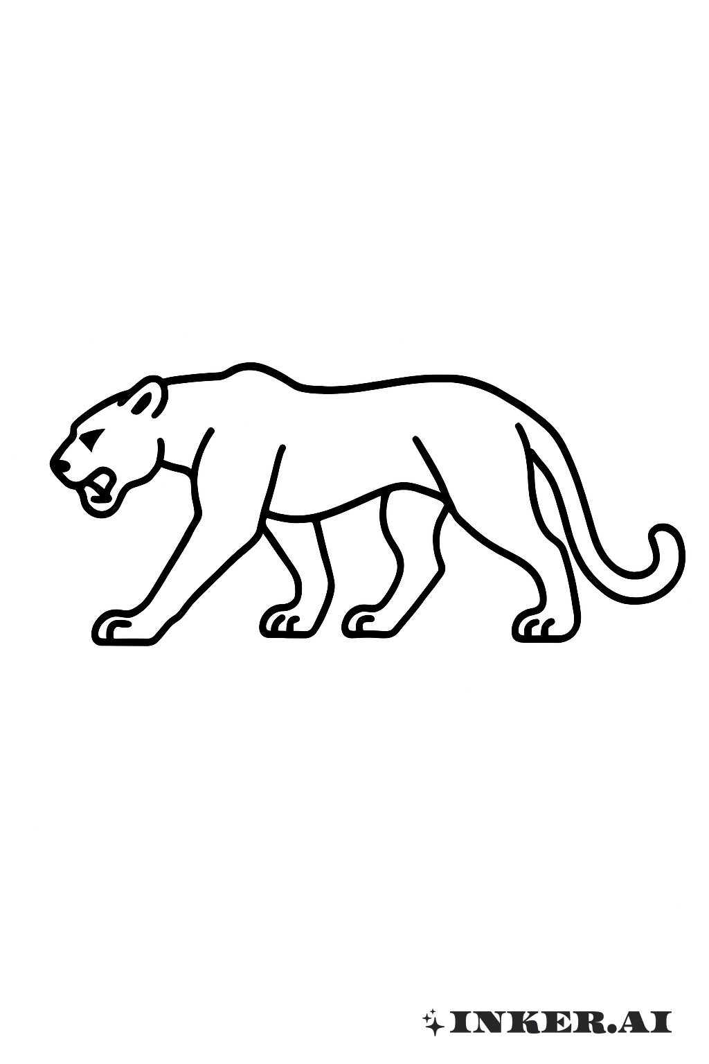 Sauberes Umrissdesign eines gehenden Panthers