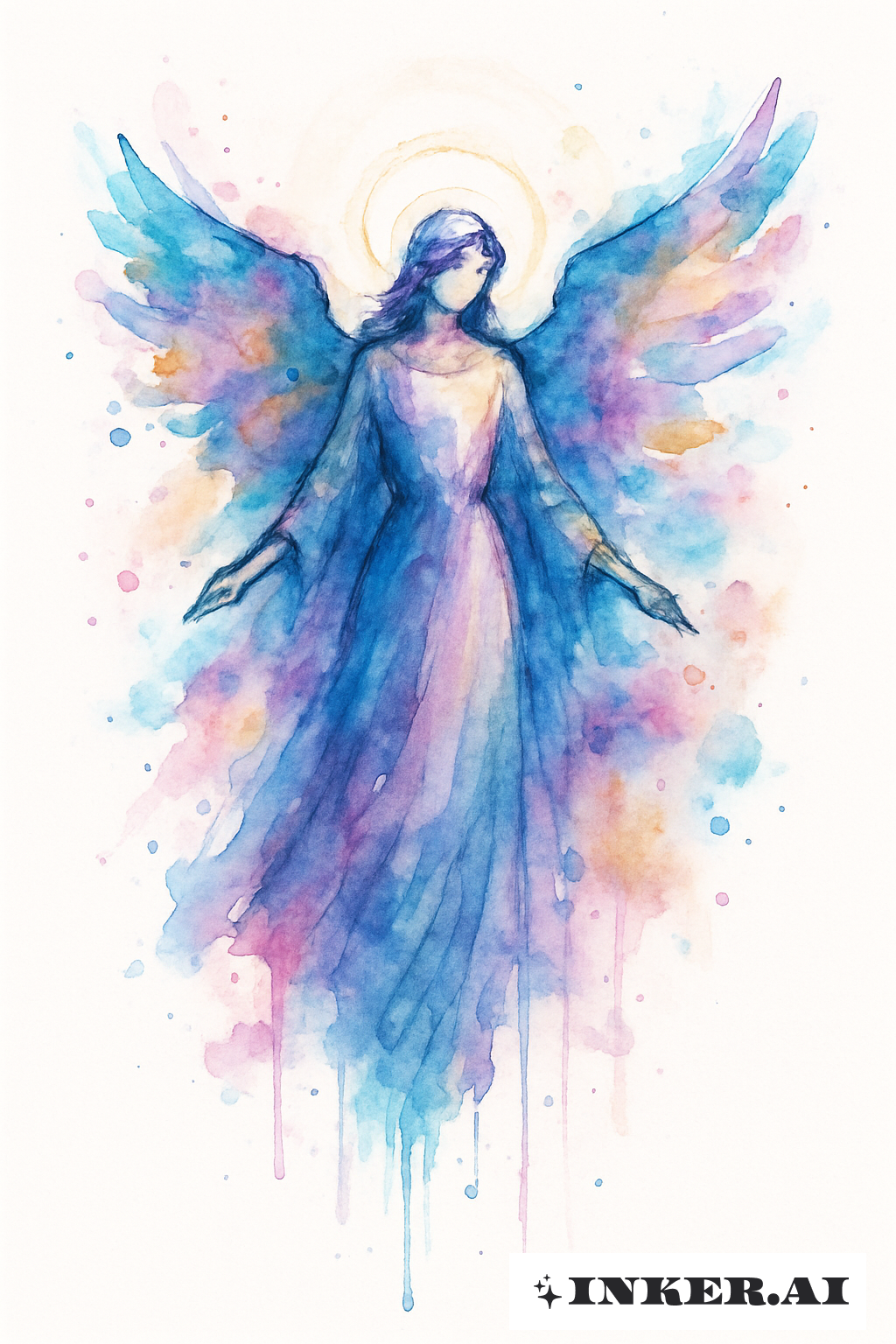 Guardian Angel's Abstract Color Burst