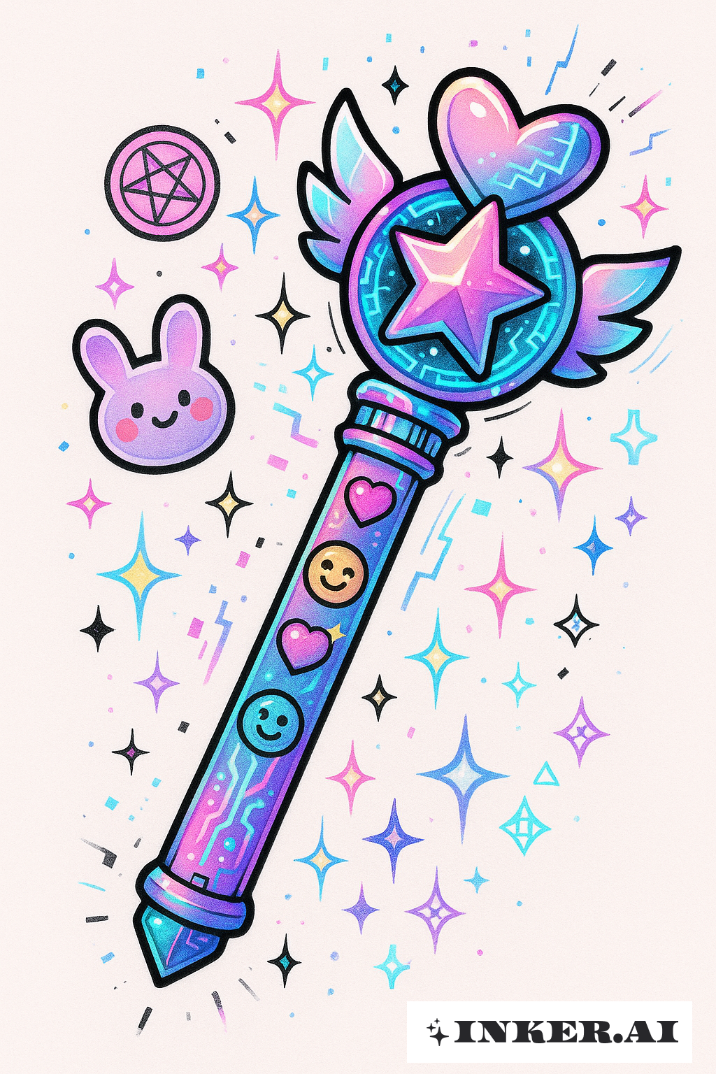 Z世代の魔法少女のサイバー杖