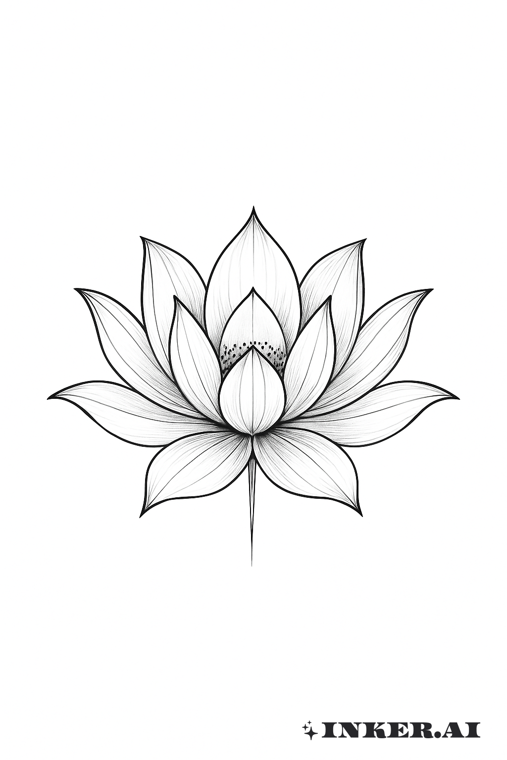 Elegant Black and White Lotus Flower
