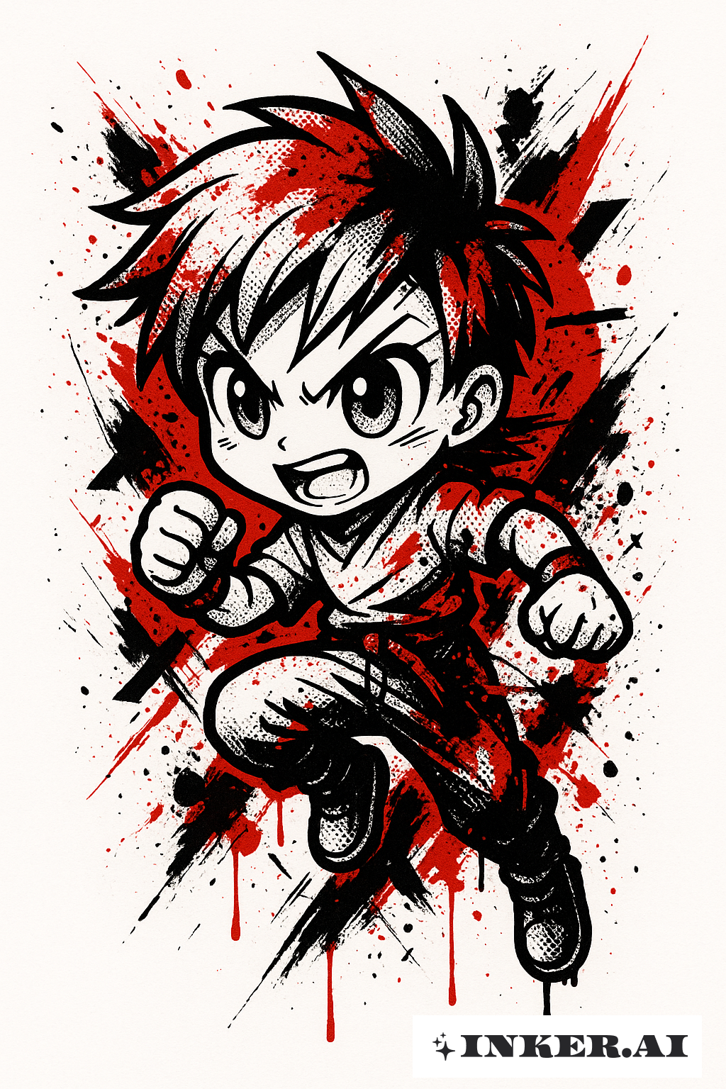 Chibi Contre Éclaboussures Trash Polka