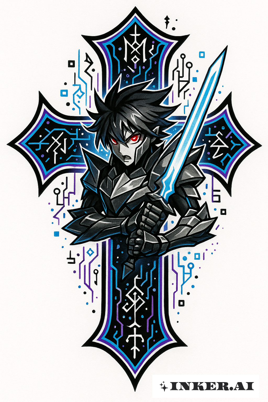 Cyber Sigilism Digital Demon Hunter's Cross