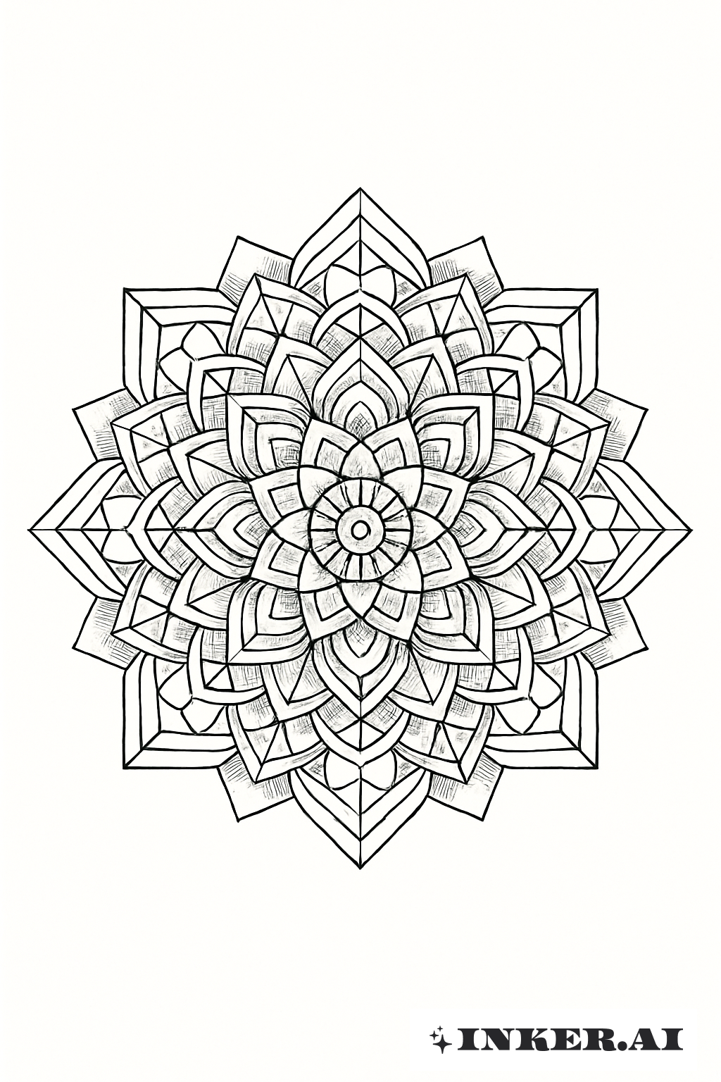 Um Mandala Simétrico de Stick And Poke