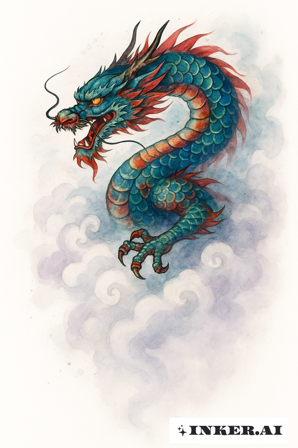 Dragon Yakuza se dissolvant dans les nuages