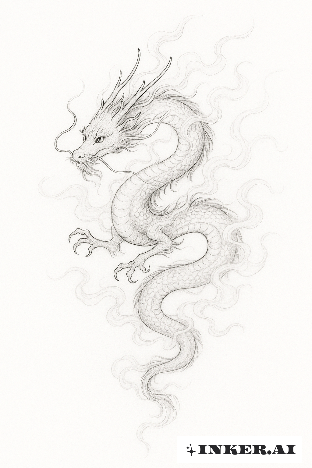 煙霧成形的日本龍