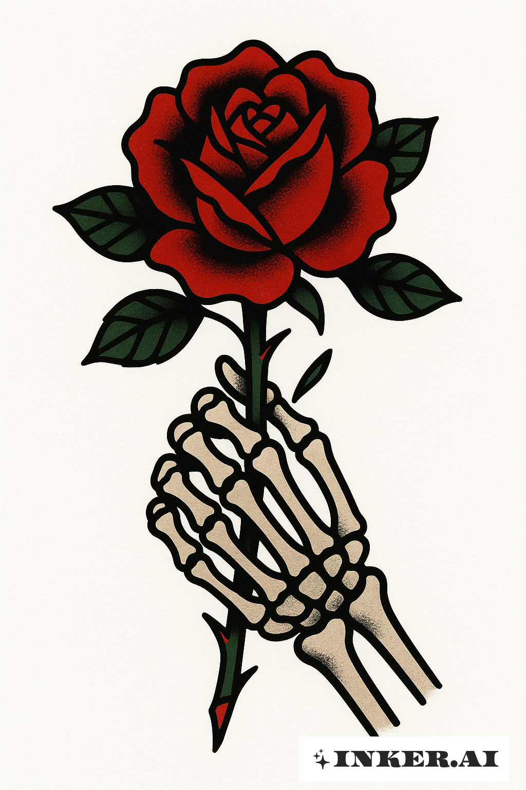 Rose Grip Skeleton Hand