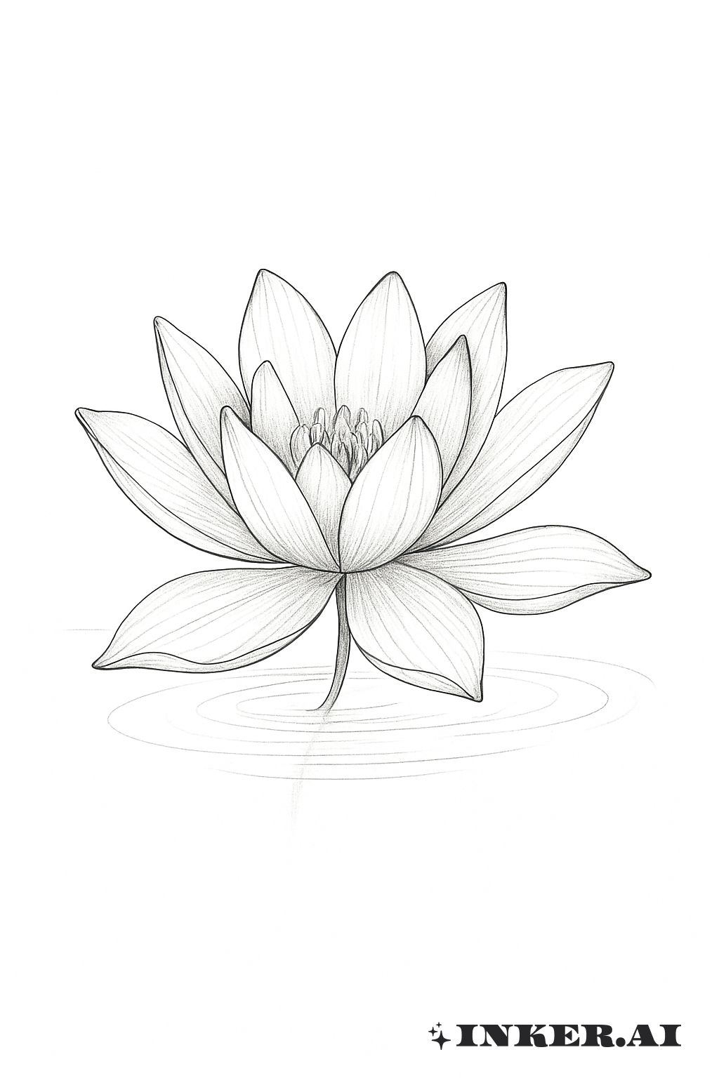 Whispering Outline Of A Floating Water Lily