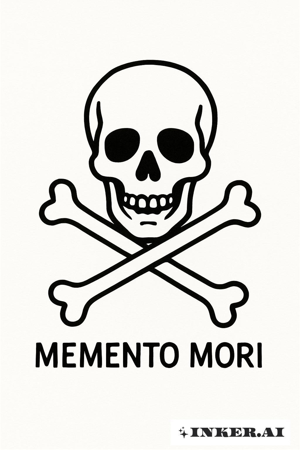 Klassischer Totenkopf und gekreuzte Knochen Memento Mori