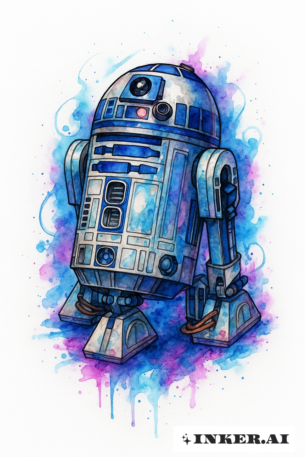 スター・ウォーズ R2-D2の水彩肖像