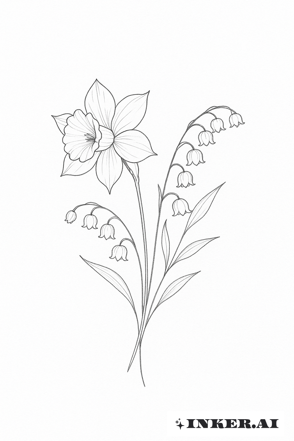 Narcisse délicat et muguet