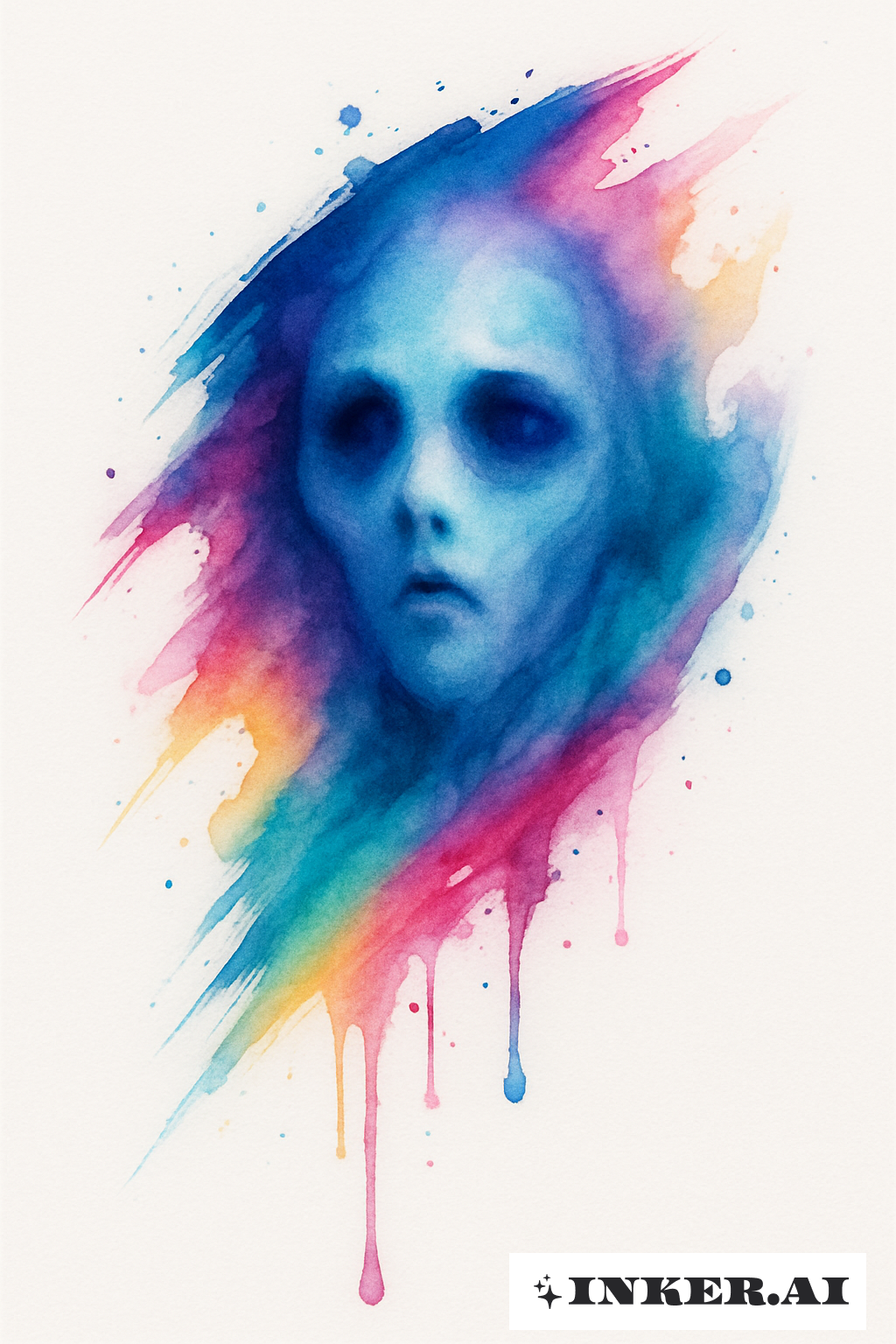Ghost Face Emerging From A Paint Brush Stroke
