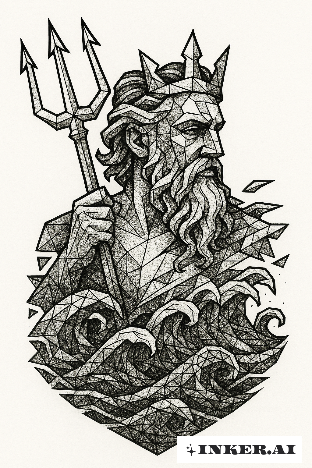 A Fragmented Poseidon Emerging From Geometric Waves