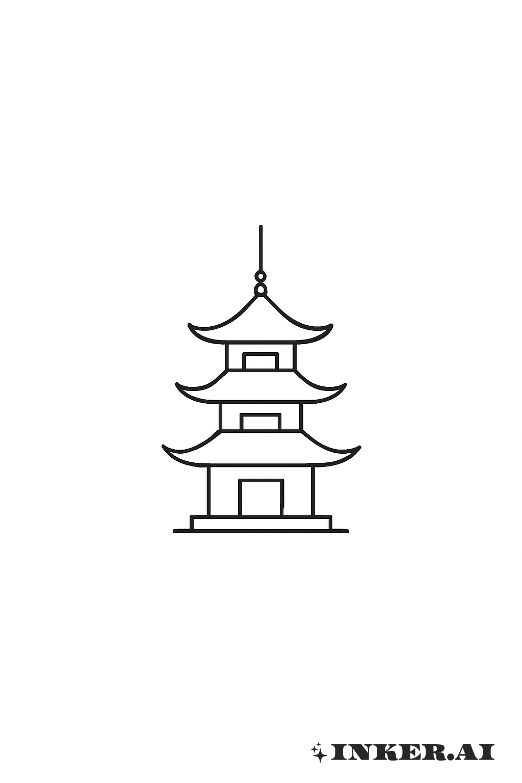 シンプルな五重塔の輪郭