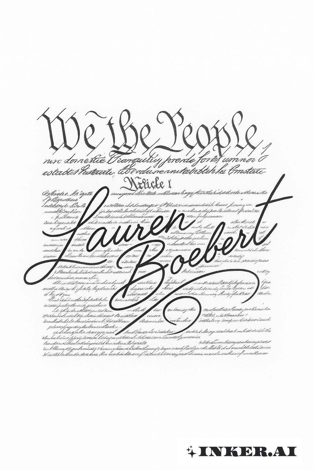 蘿倫·博博特簽名於憲法上