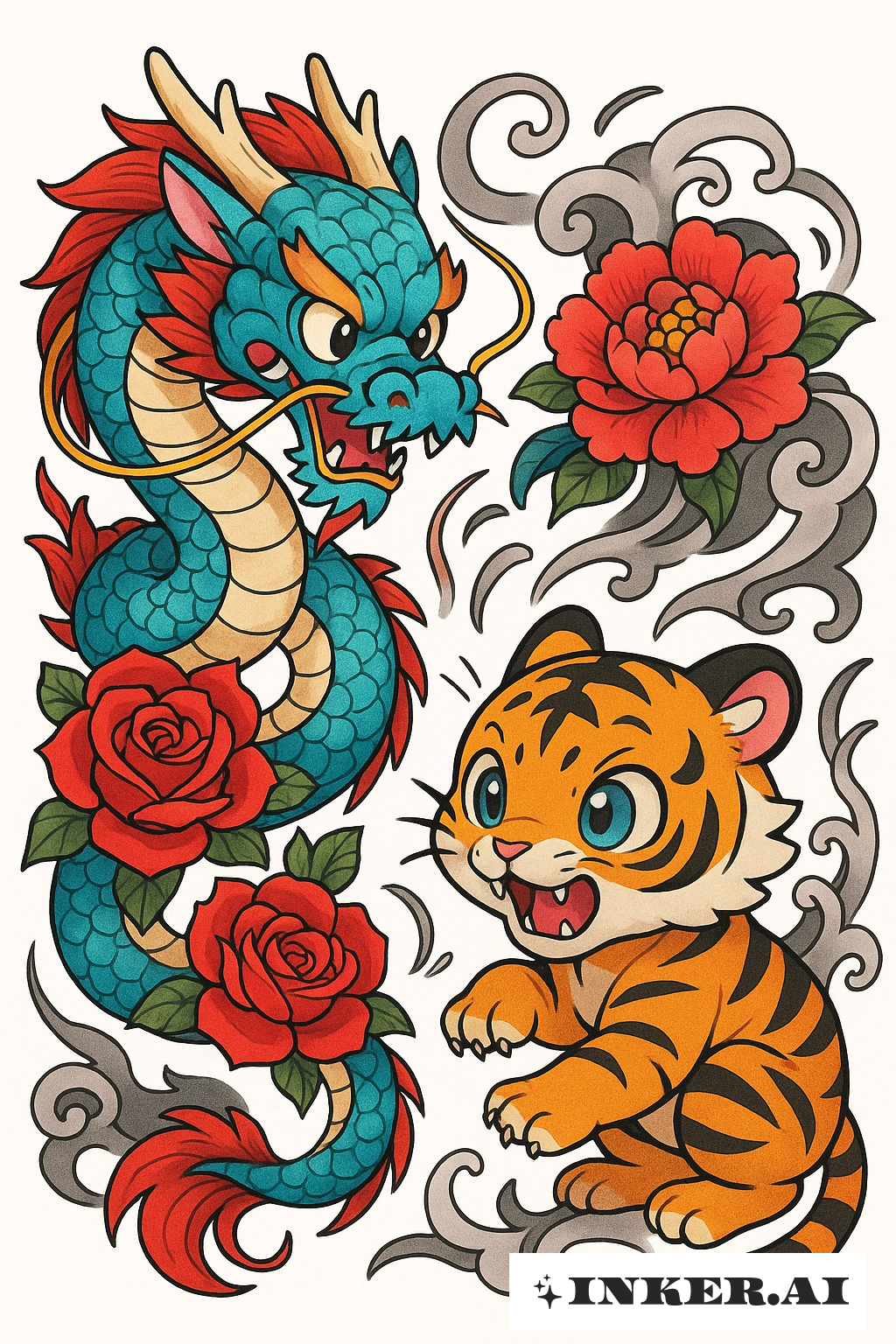 Chibi Yakuza Dragon et Tigre