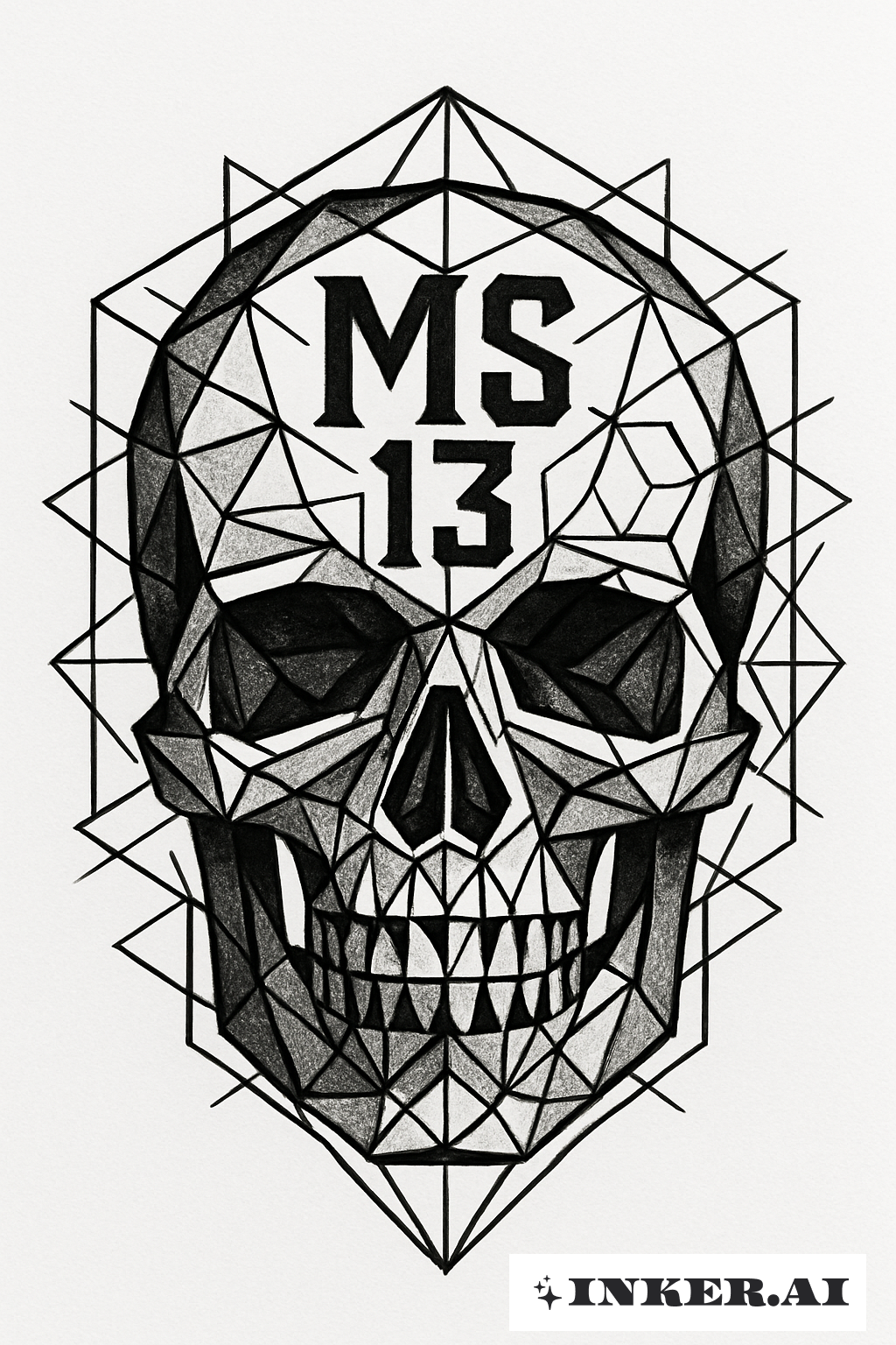 Geometrischer Totenkopf für Ms 13