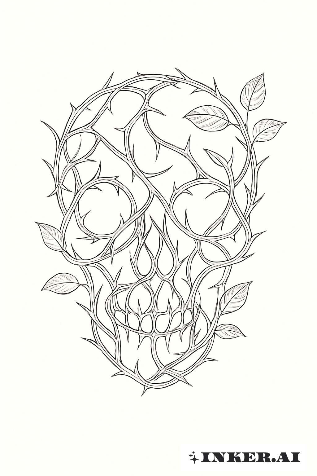 Um Totenkopf Tecido de Espinhos de Rosa