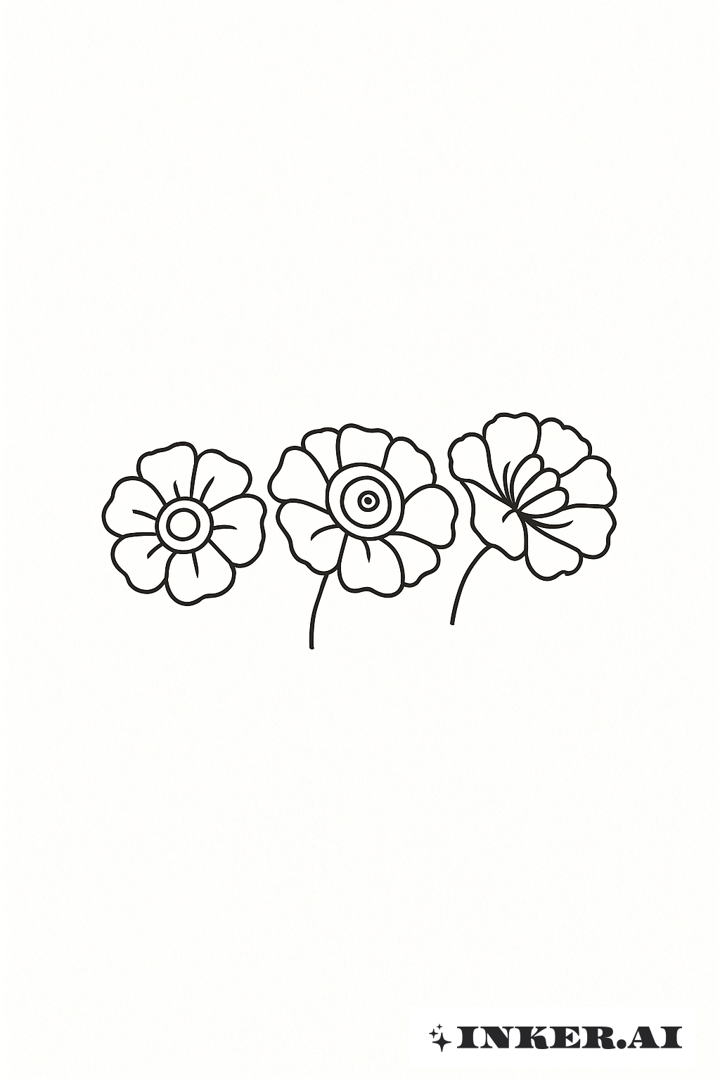 Three Small Abstract Marigold Heads