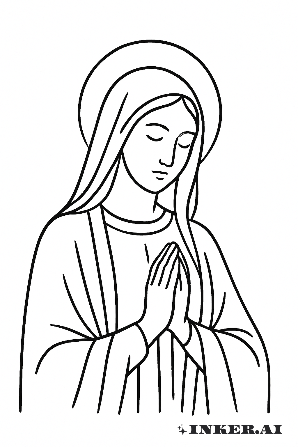 Un croquis basique de la Vierge Marie