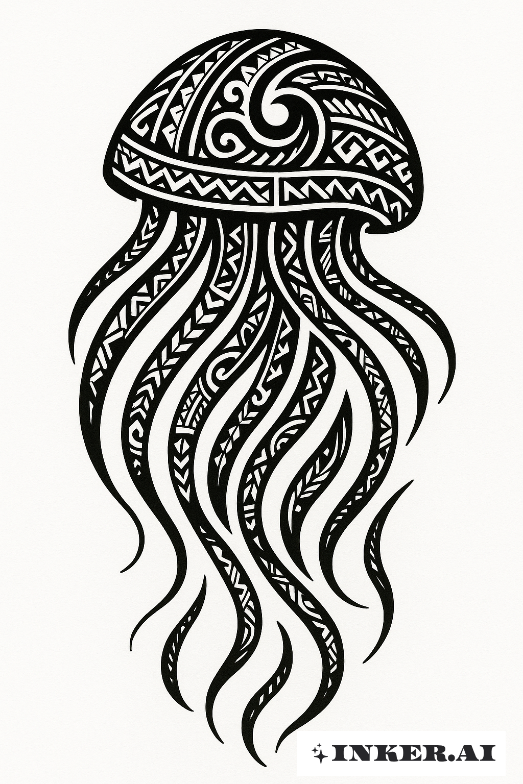 Méduse à motif de crochet polynésien