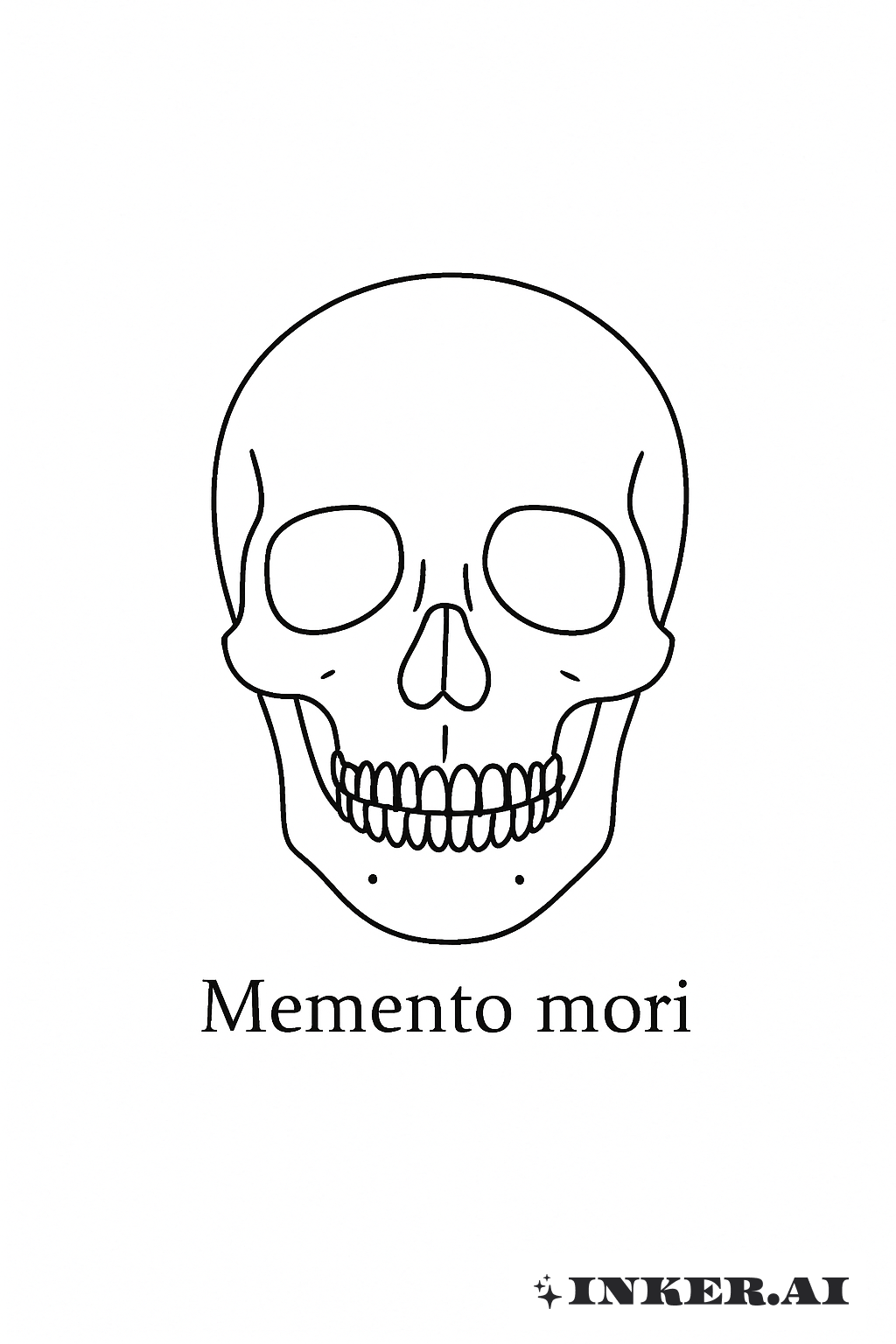 Ein Einfacher Schädel Umriss Memento Mori