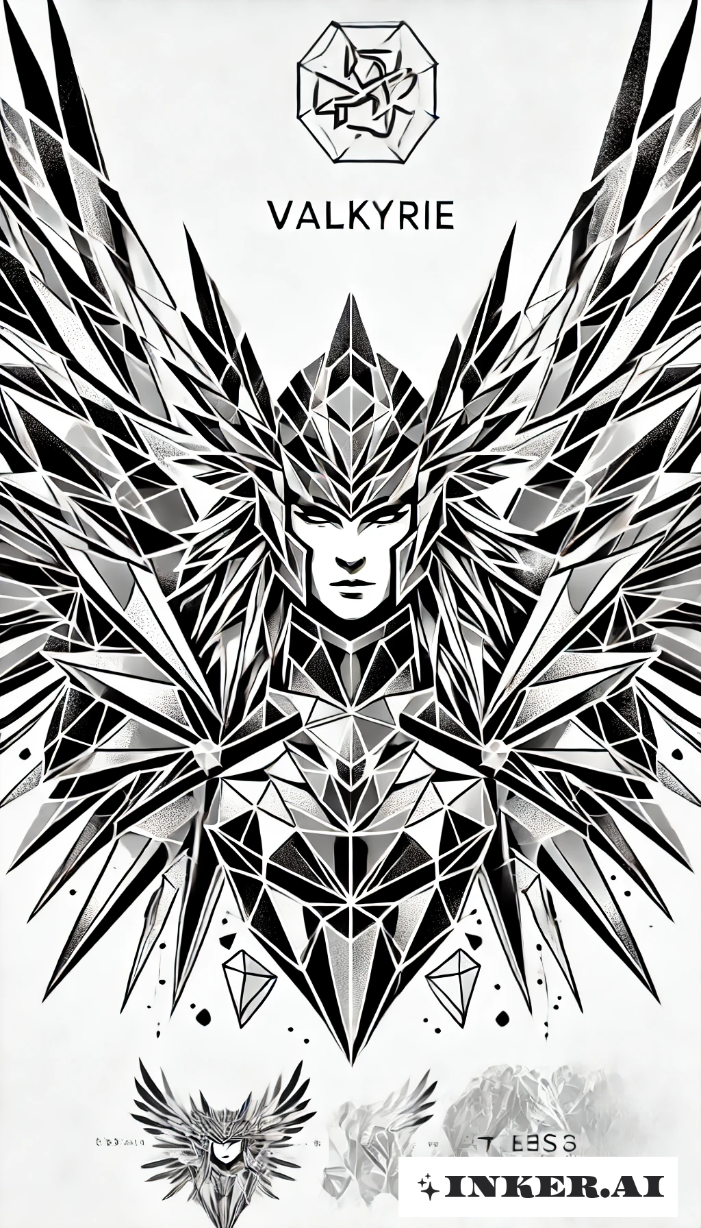 Valkyrie Forged From Geometric Shards