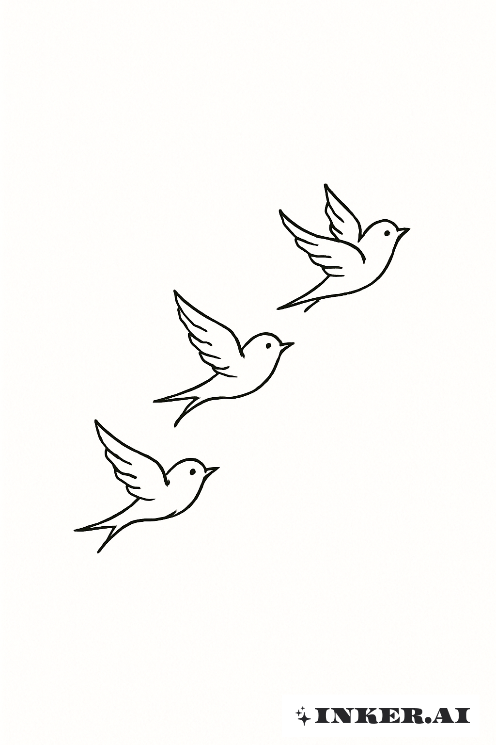 Three Tiny Flying Sparrow Forms