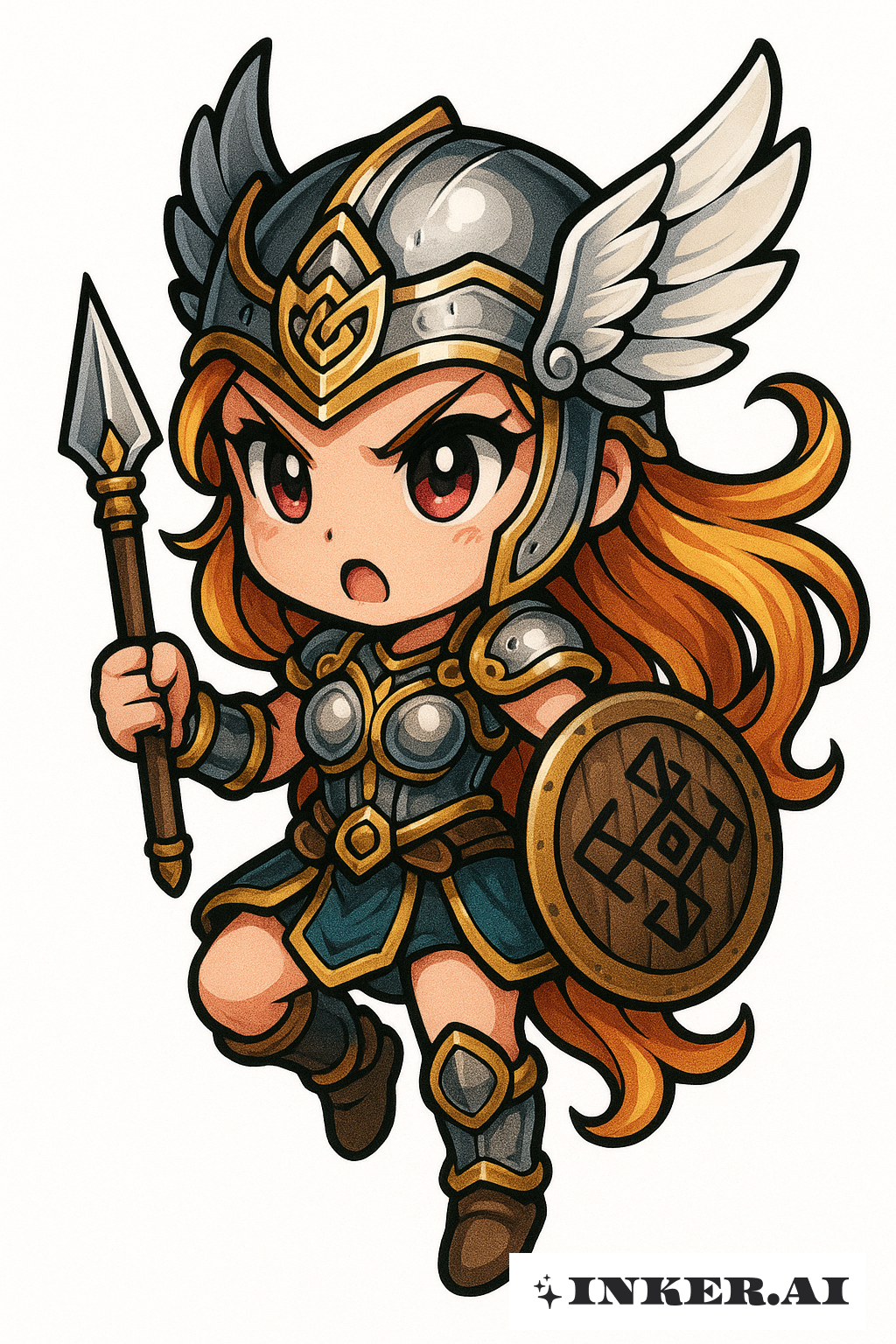 Chibi Battle-Ready Valkyrie
