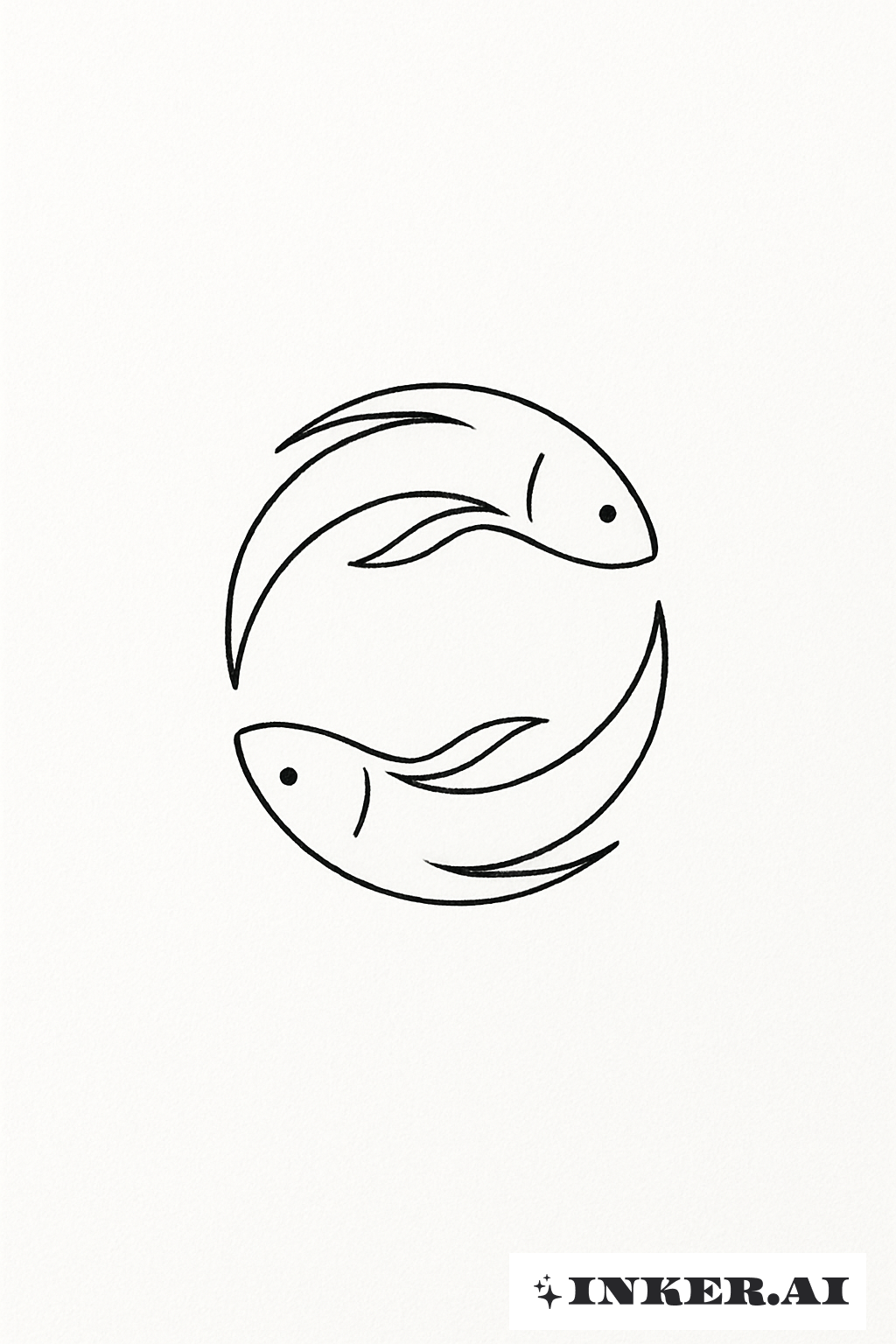 Peixes Yin Yang Formado por Dois Arcos