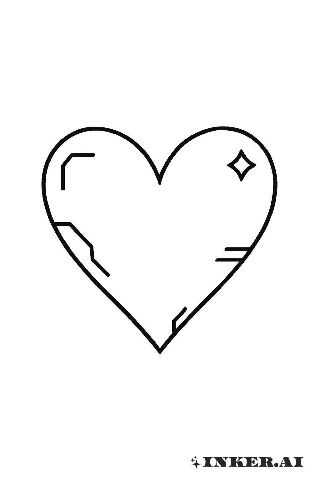 A Simple Cyber Sigilism Heart Outline