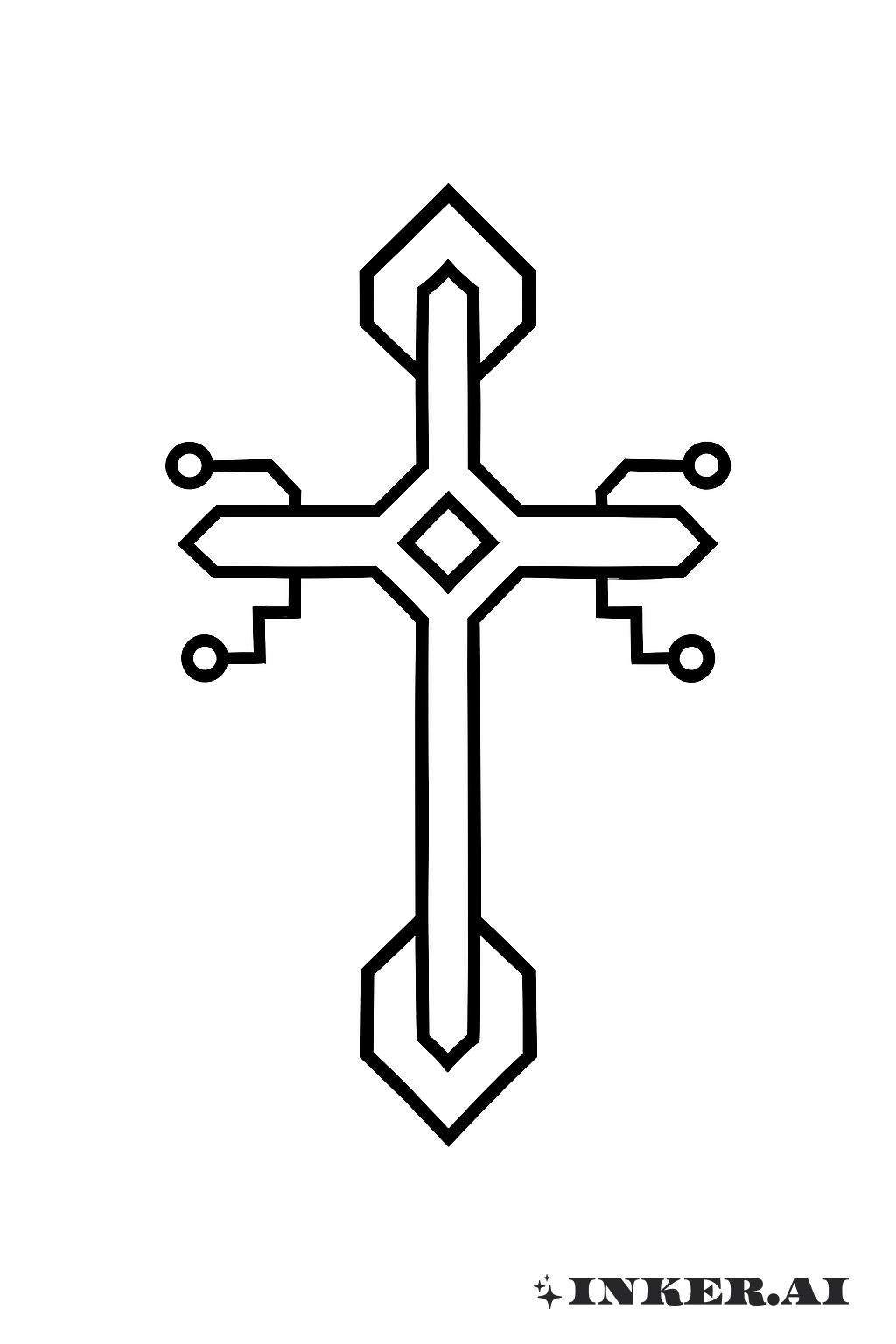 A Clean Cyber Sigilism Cross Form