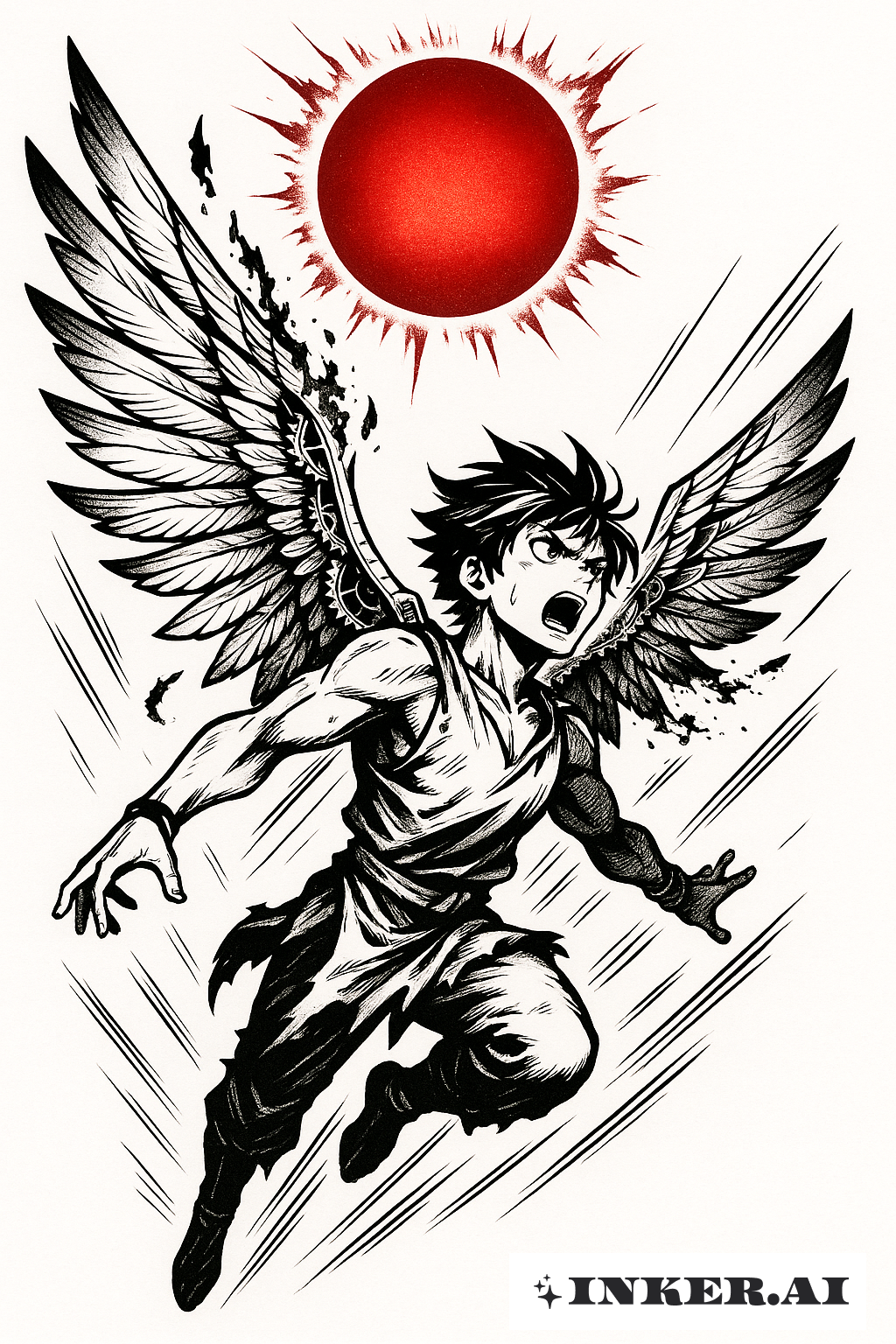 イカロスの反抗的な飛翔、紅い太陽へ