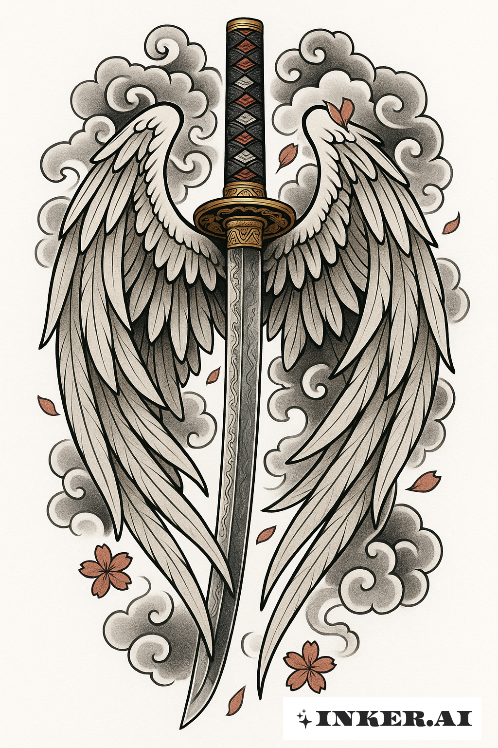 Un Katana Protégé par des Ailes d'Ange Gardien