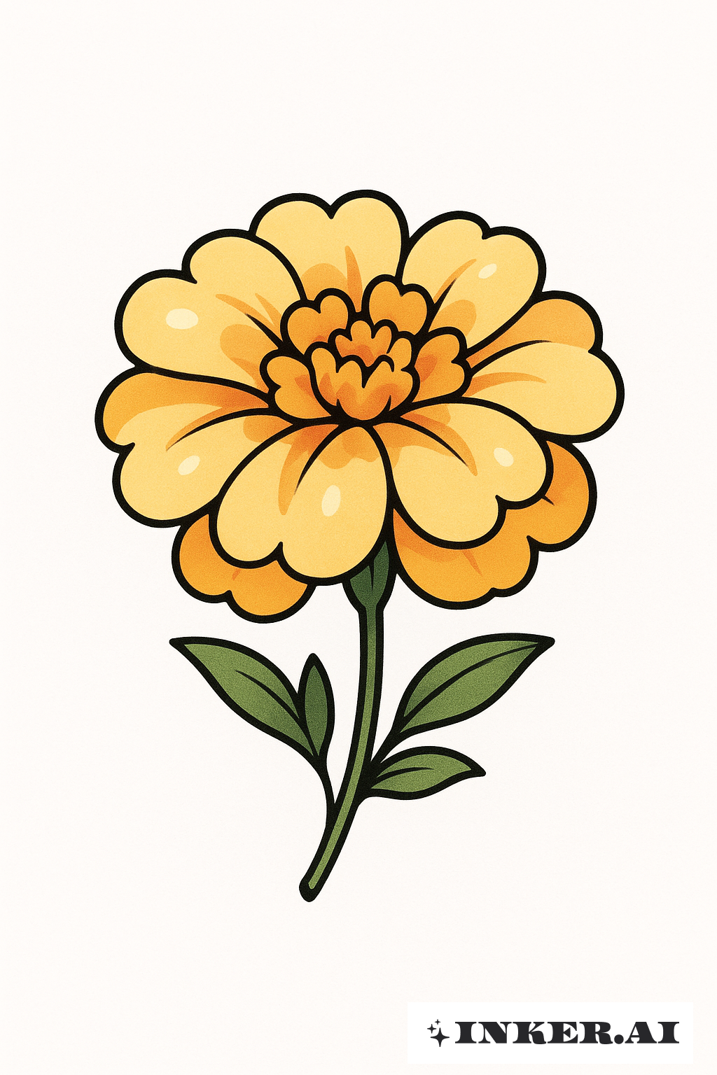 A Cute And Simple Marigold Bloom