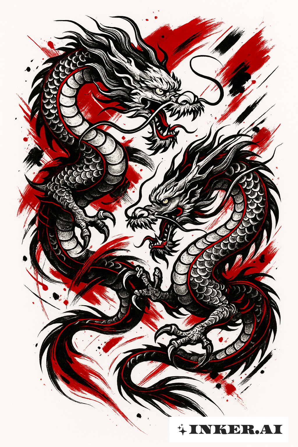 Lignes de dragon entrelacées Trash Polka