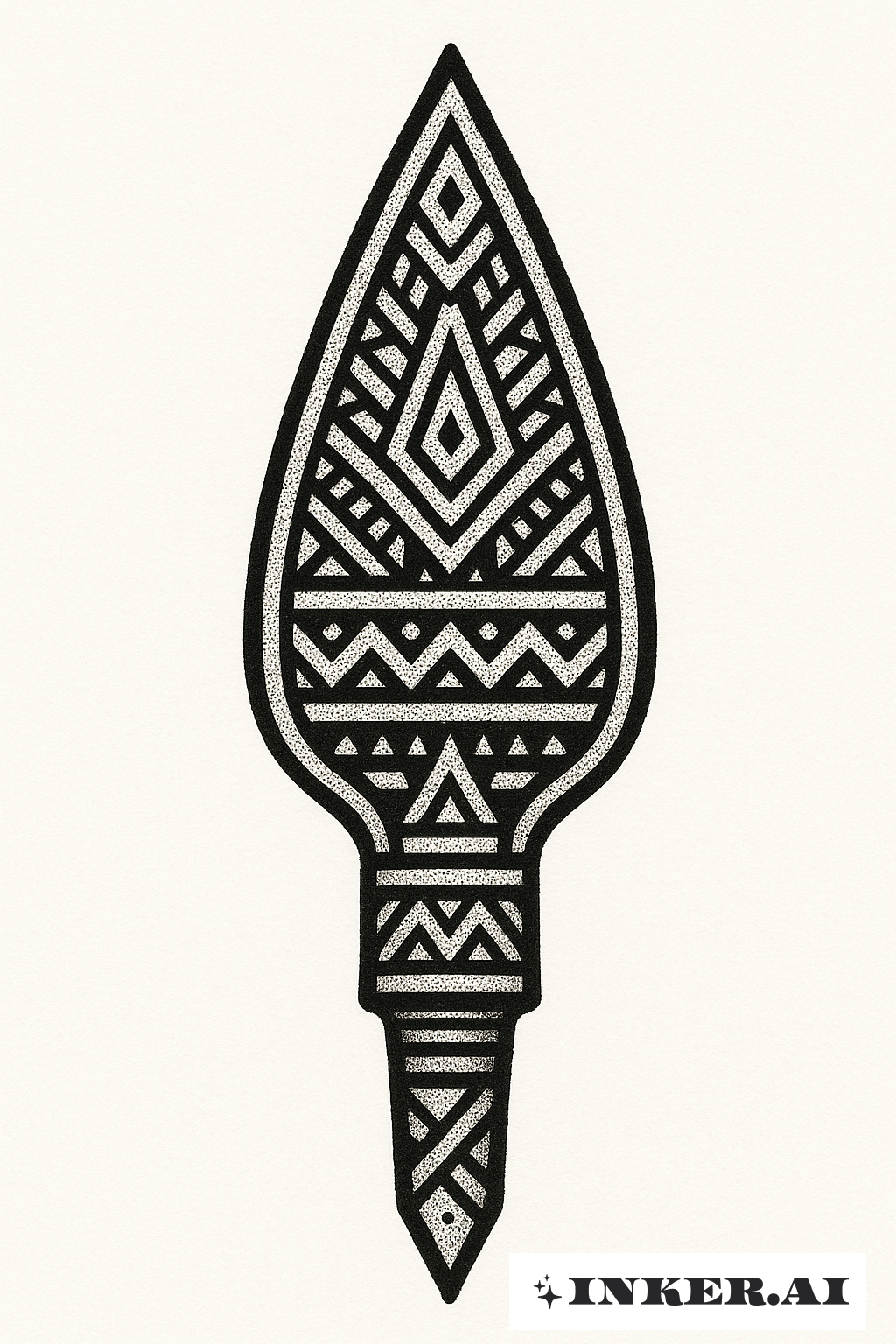 Uma Ponta de Lança Estampada em Stick And Poke