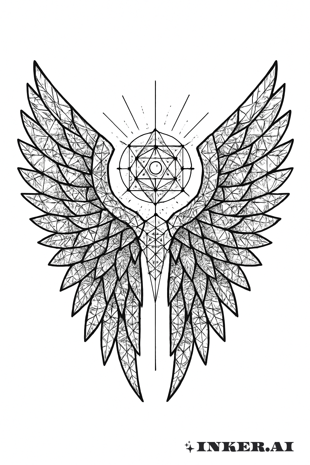 Übernatürliche Engelsflügel aus Heiliger Geometrie