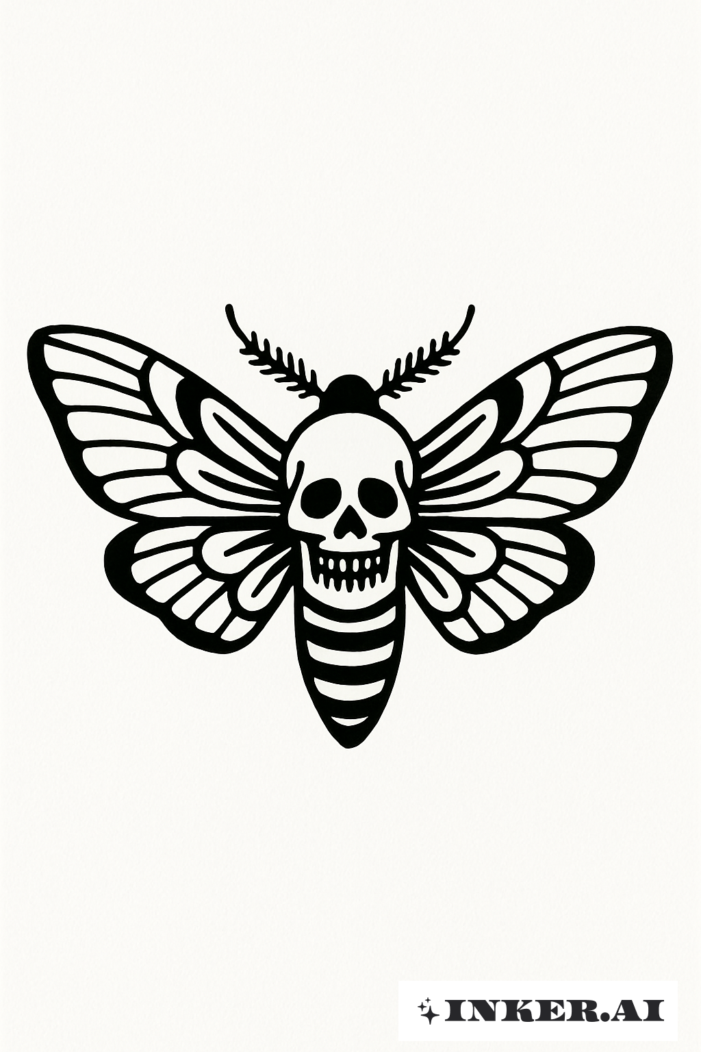 Classic Death Moth With A Skull