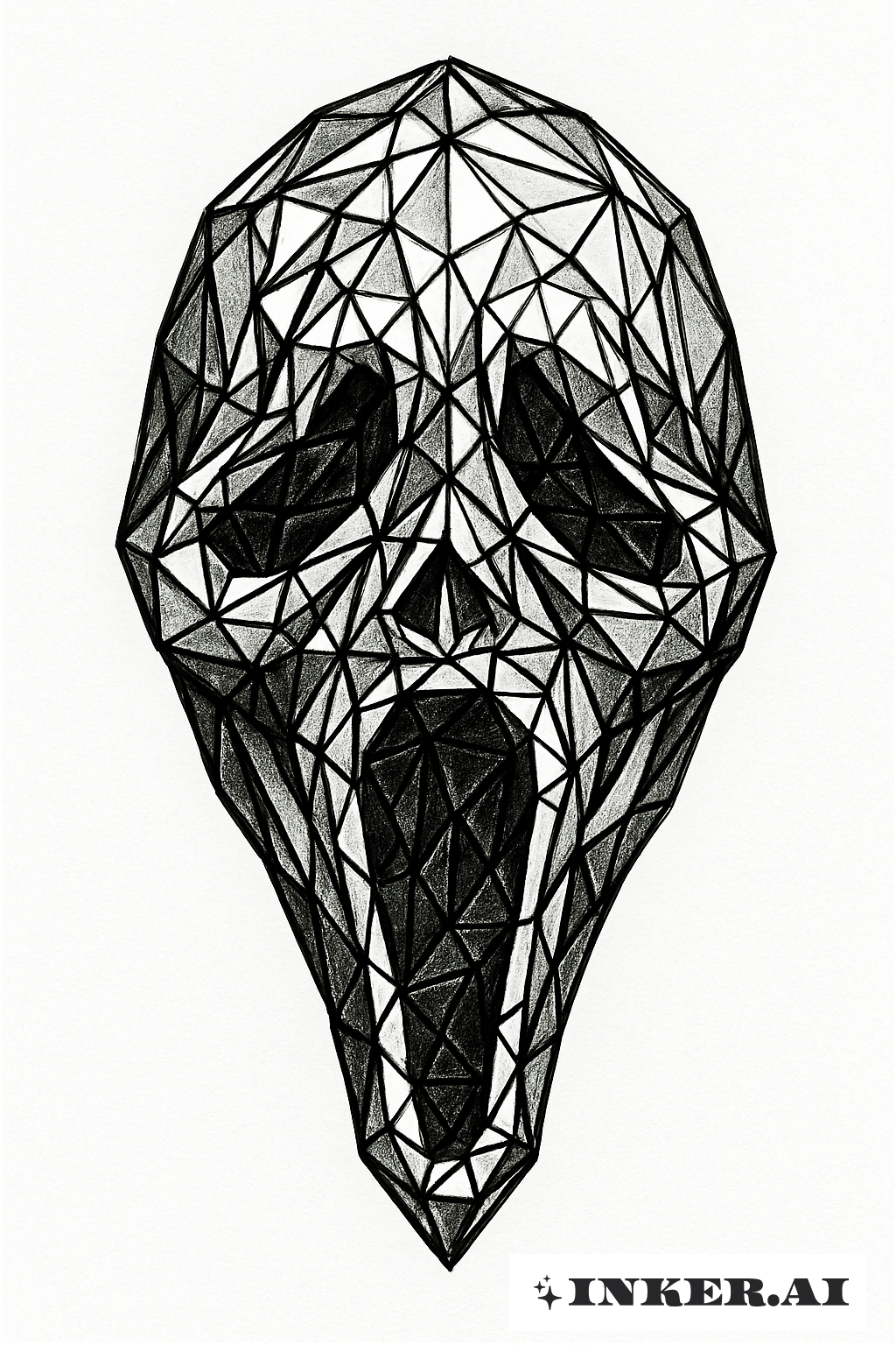 Ghost Face Mask Made Of Geometric Shards