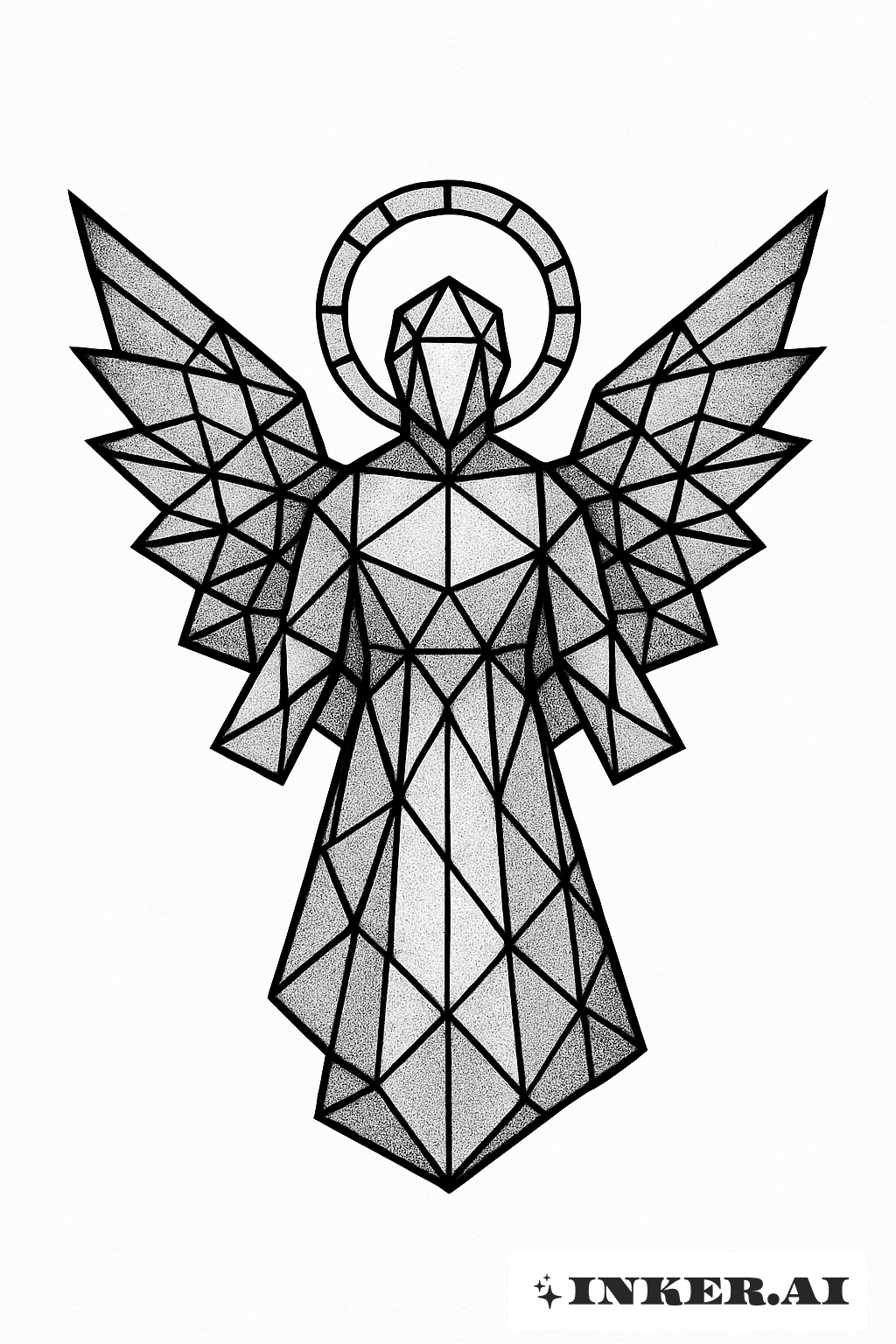 Guardian Angel Abstracted into Polygons