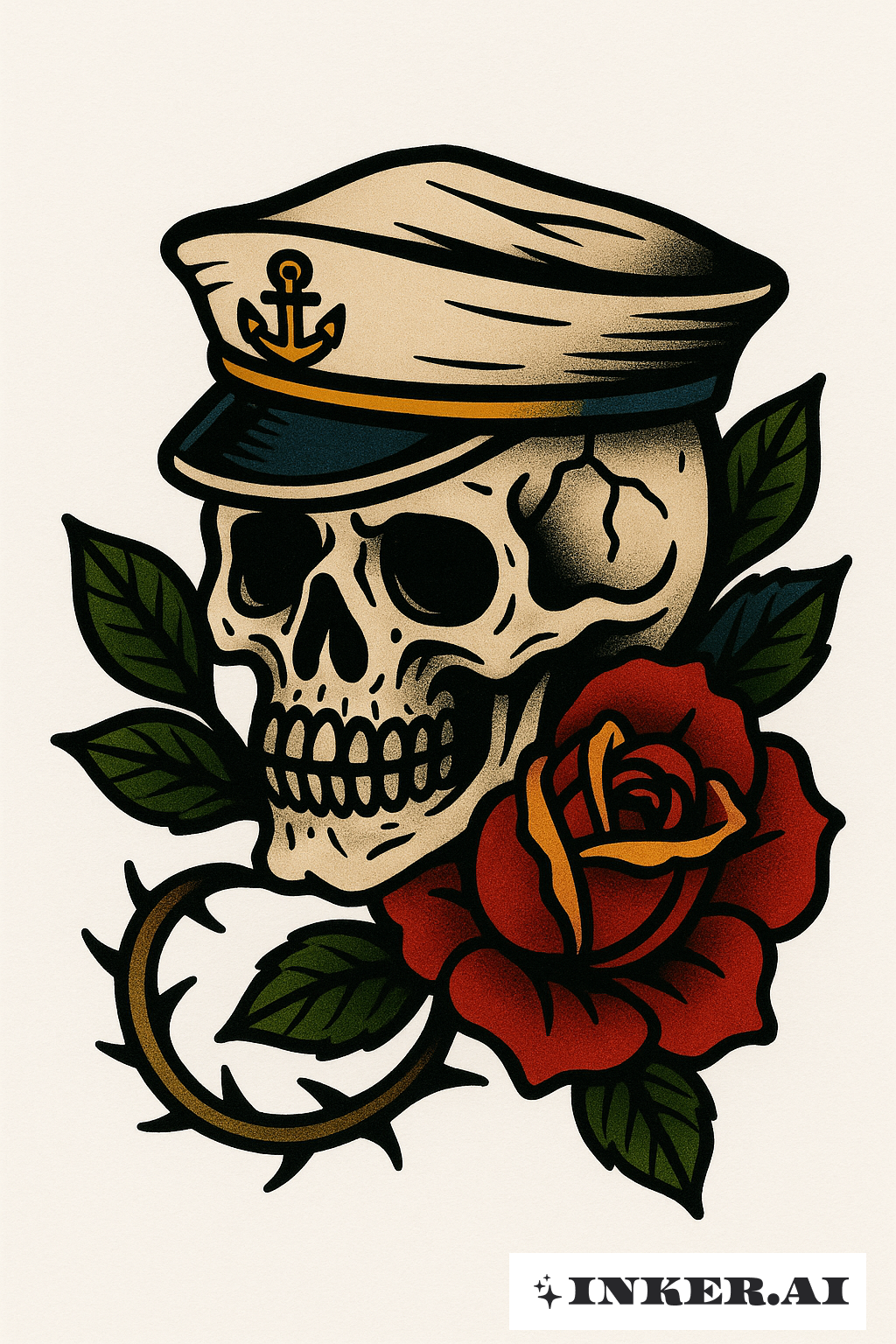 The Sailor's Cursed Totenkopf And Rose