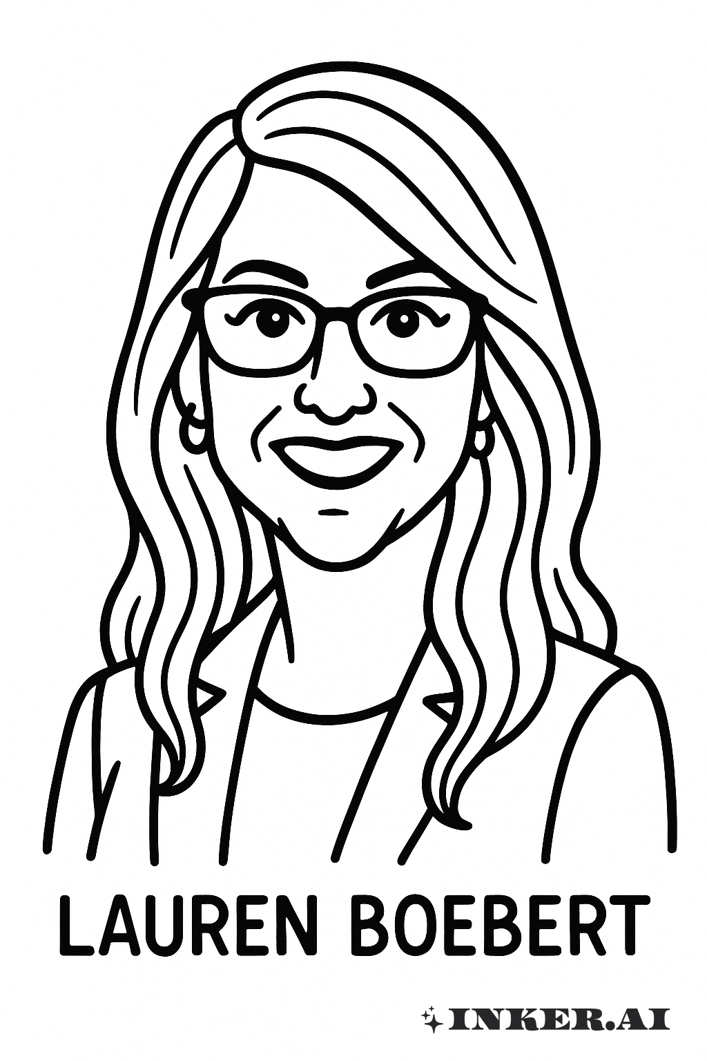 Um Cartoon Simples de Lauren Boebert