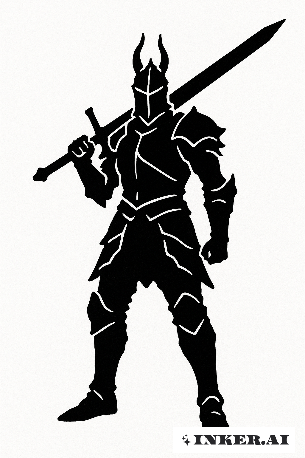Silhouette d'un Chevalier Noir de Dark Souls
