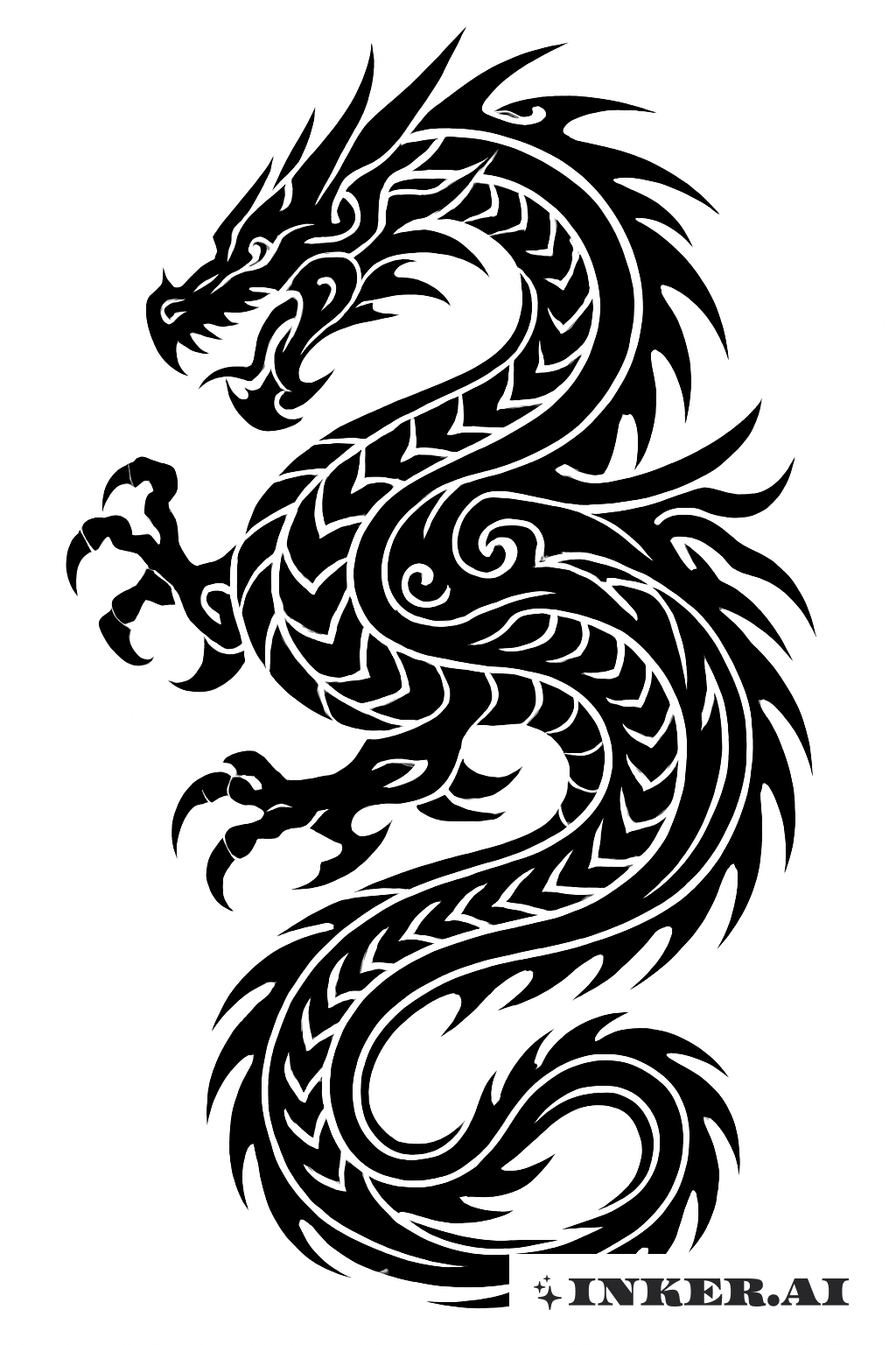 Um Novo Dragão Escolar Formado por Linhas Tribais