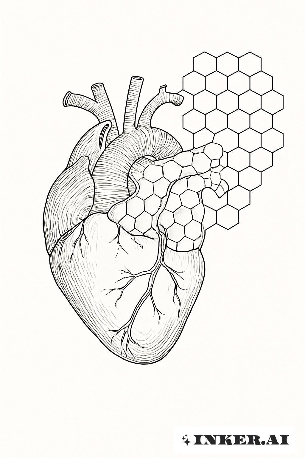 Anatomisches Herz mit Wabenvenen